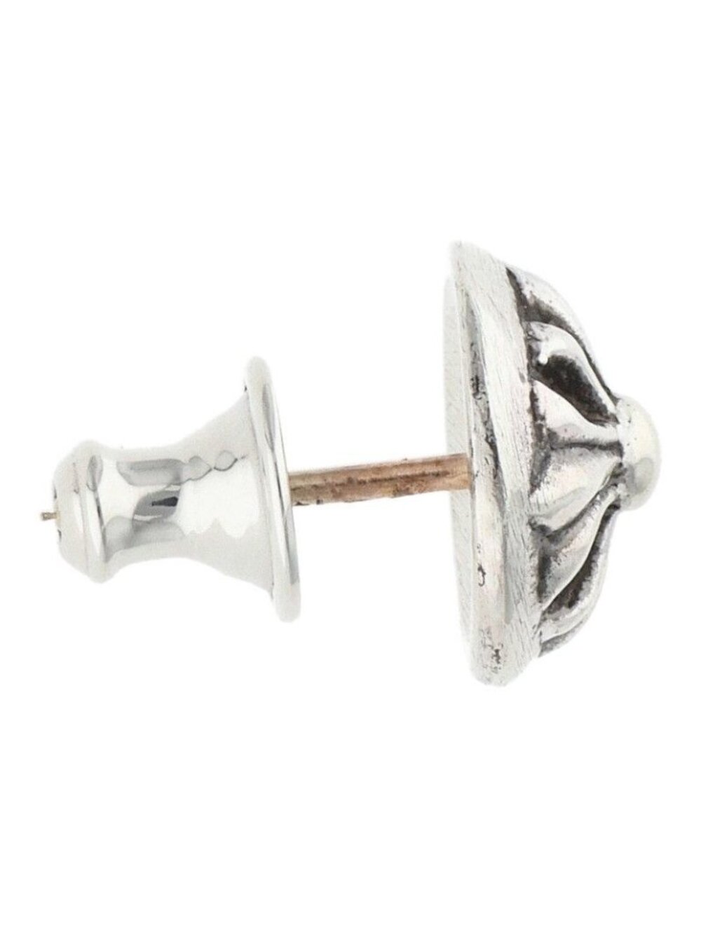 Chrome Hearts Stud Crsbll Cross Ball Silver Earrings - Gem